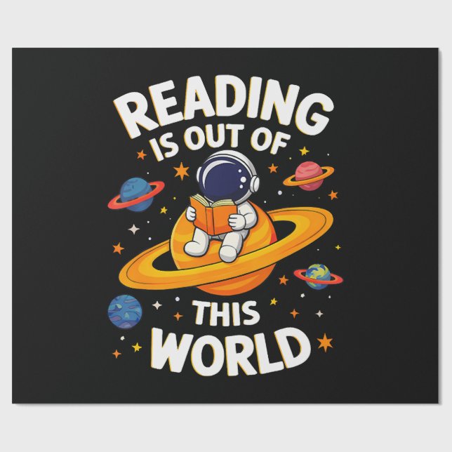 Reading Is Out Of This World Wrapping Paper (Flat)
