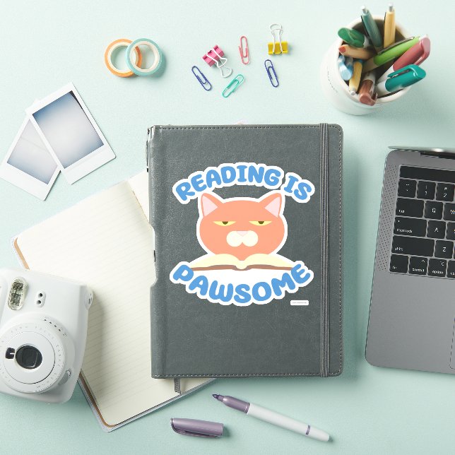 Reading is Pawsome Funny Cat Cartoon Book (iPad Cover)