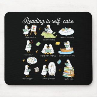 Reading is self care teacher reading book lover mouse mat