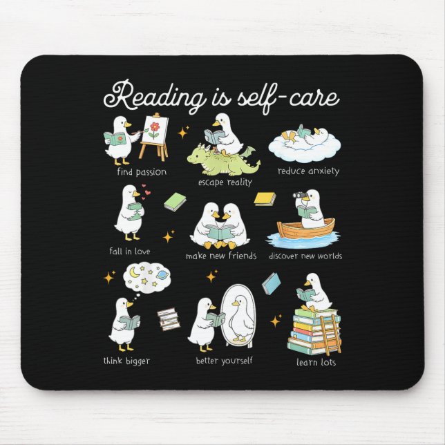 Reading is self care teacher reading book lover mouse mat (Front)
