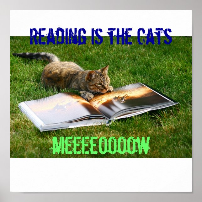 Reading is the Cats Meow Poster (Front)