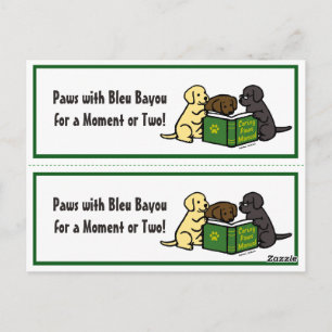 Reading Labrador Puppies Bookmarks Postcard