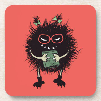 Reading Lover Evil Character Book Nerd Coaster