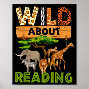 Reading lover wild reading reading books and poster