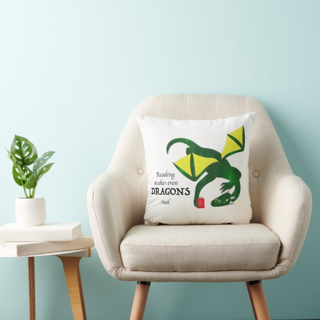 Reading makes Dragons real Cushion (Chair)