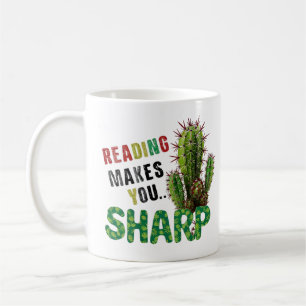 Reading Makes You Sharp Funny Book Reading Lovers Coffee Mug