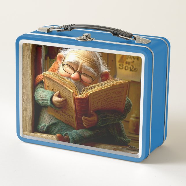 Reading Man Metal Lunch Box (Front)