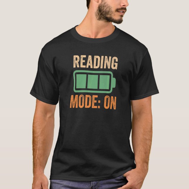 Reading Mode On Battery T-Shirt (Front)