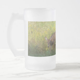 Reading Mountain Deer - Customised Frosted Glass Beer Mug