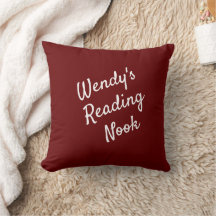 Reading Nook Cushion, Red & White Throw Pillow