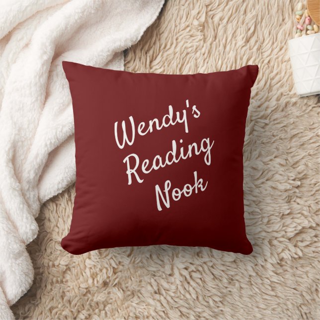Reading Nook Cushion, Red & White Throw Pillow (Blanket)