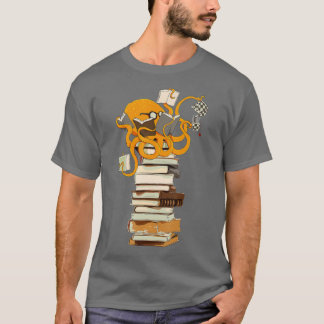 Reading Octopus, tea, coffee and books gift T-Shirt