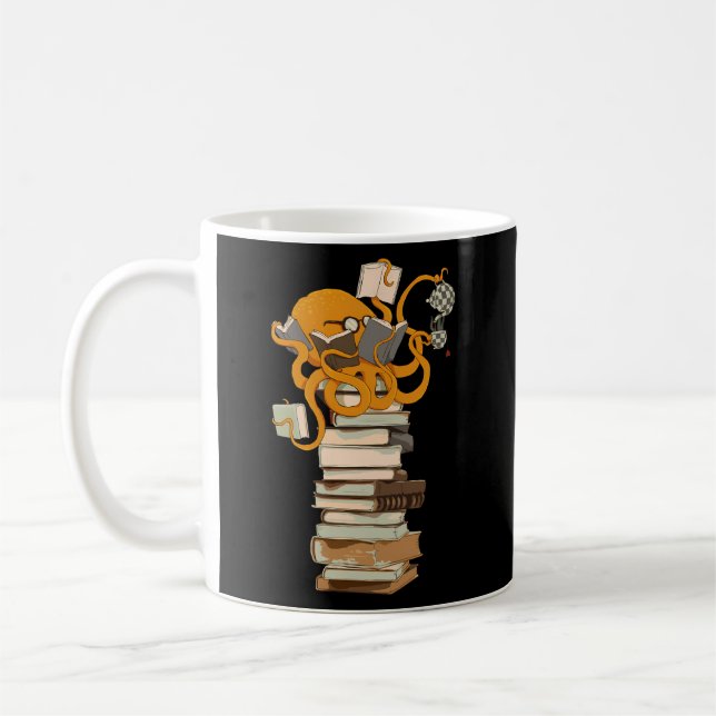 Reading Octopus Tea Coffee And Books Mug (Left)