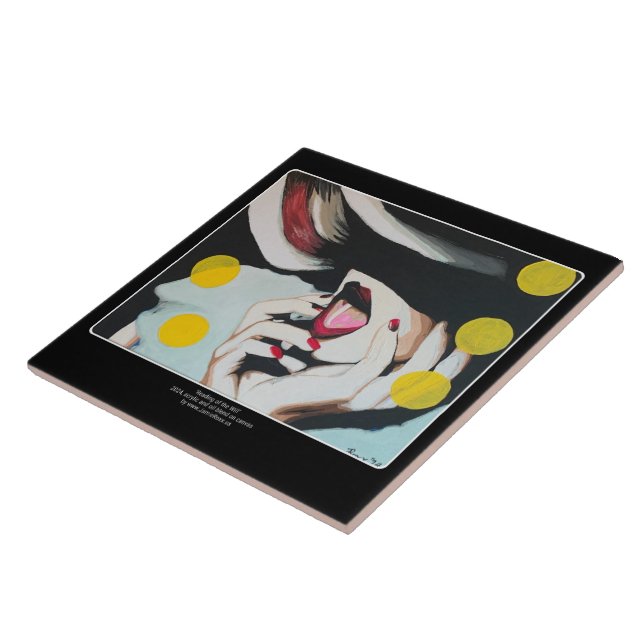 ‘Reading of the Will’ Painting on a  Tile (Side)
