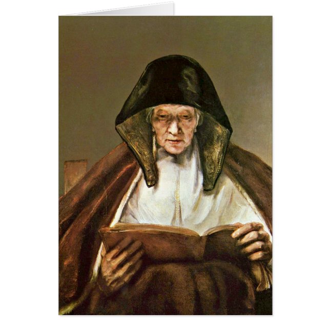 Reading Old Woman By Rembrandt Van Rijn (Front)
