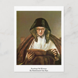 Reading Old Woman By Rembrandt Van Rijn Postcard
