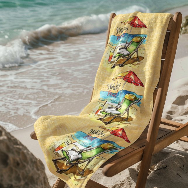 Reading On the Beach Yellow Towel (Creator Uploaded)