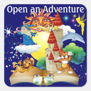 Reading - Open an Adventure - SRF Square Sticker