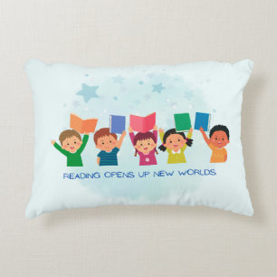 Reading Opens Up New Worlds Decorative Cushion
