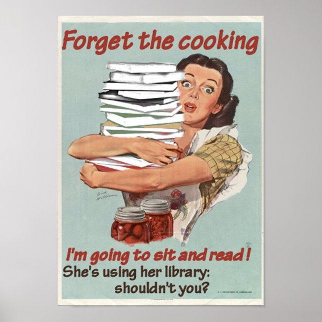 Reading or Cooking Poster (Front)