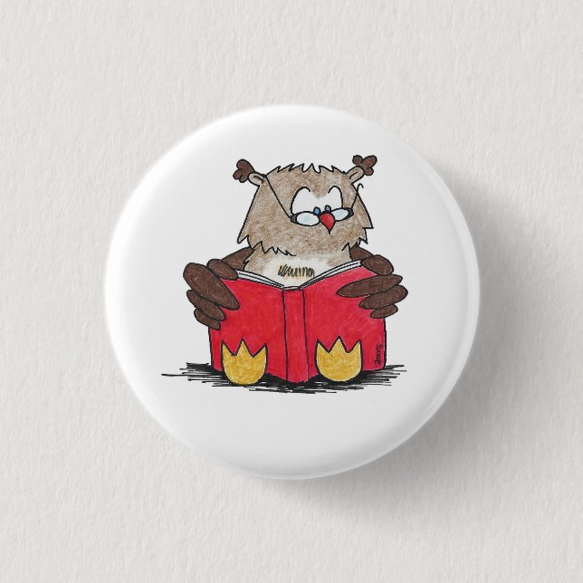 READING OWL button by Nicole Janes (Front)