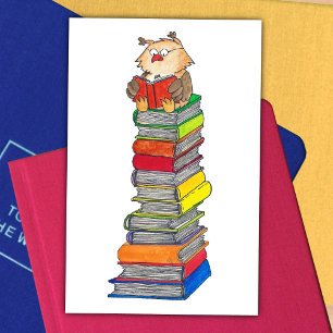 READING OWL postcard by Nicole Janes