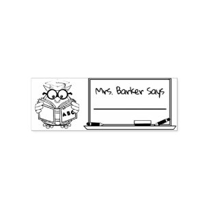 Reading Owl Teacher Says Custom Rubber Stamp