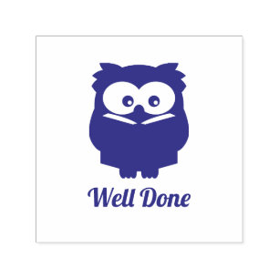 Reading Owl Well Done teacher stamp