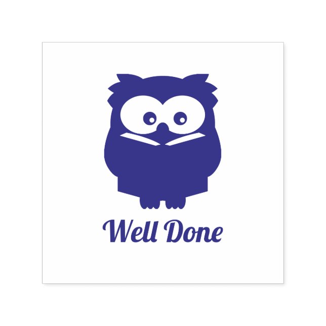 Reading Owl Well Done teacher stamp (Design)