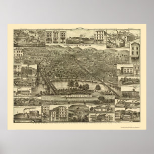 Reading, PA Panoramic Map - 1881 Poster