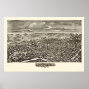 Reading, PA Panoramic Map - 1898 Poster