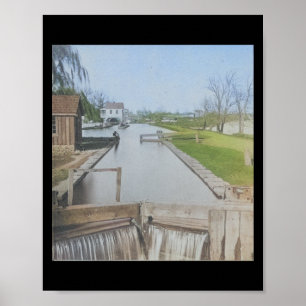 Reading PA Schuylkill River Canal Lock Poster
