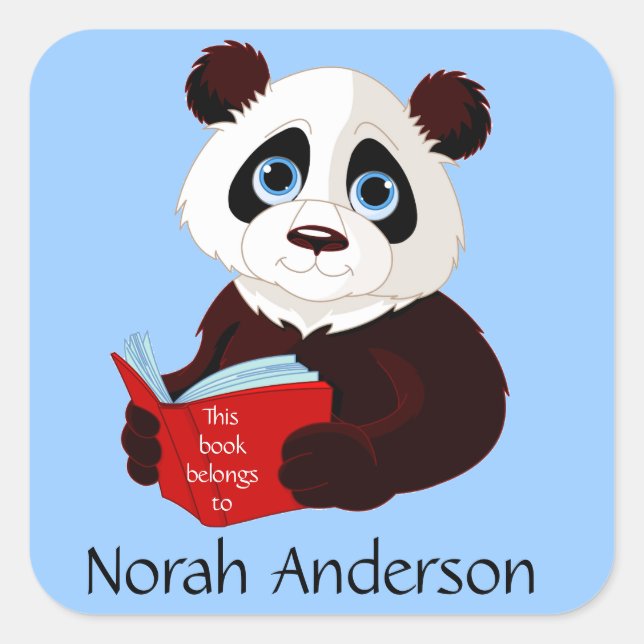 Reading Panda Bookplate Sticker (Front)