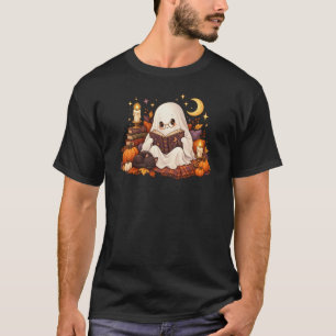 Reading Past My Bedtime Cute Ghost Book Lover Hall T-Shirt