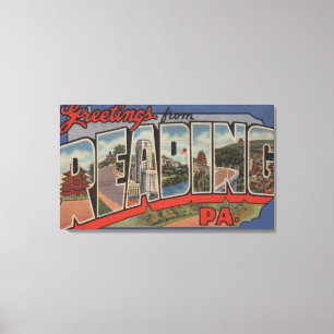 Reading, Pennsylvania - Large Letter Scenes 2 Canvas Print