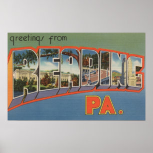 Reading, Pennsylvania - Large Letter Scenes Poster