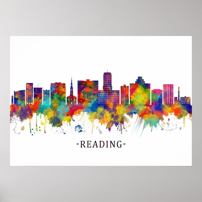 Reading Pennsylvania Skyline Poster (Front)