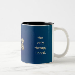 Reading Puppy Book Lover Mug - Books Teal Blue