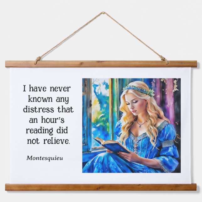 READING QUOTE WALL DECOR HANGING TAPESTRY (Front)