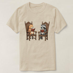reading racoon capybara book lover gift T-Shirt