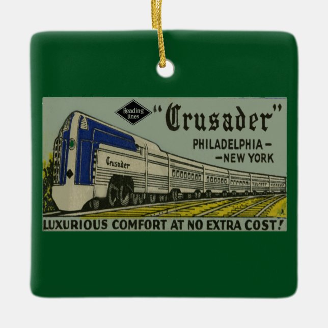 Reading Railroad Crusader 1937 Ceramic Ornament (Front)
