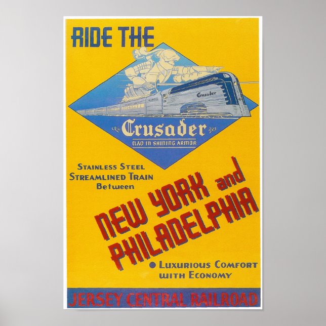 Reading Railroad Crusader Train 1937 Poster (Front)