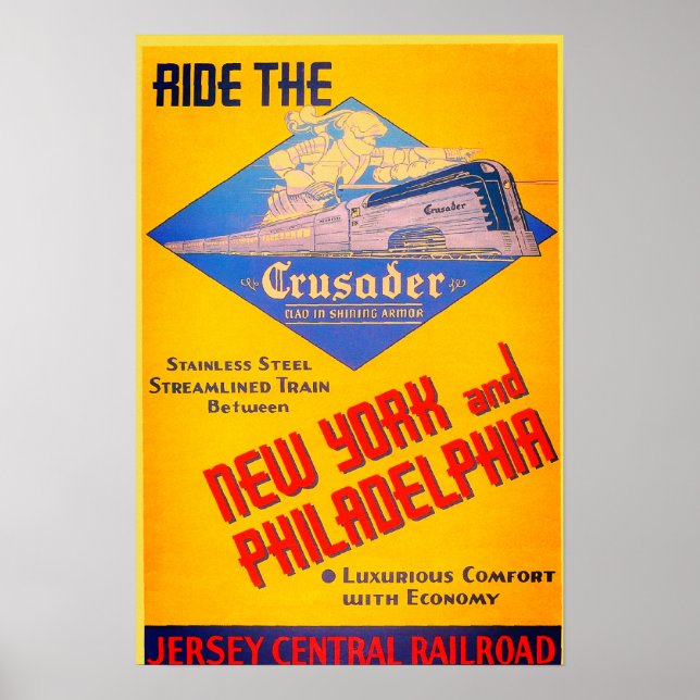 Reading Railroad Crusader Train 1937 Poster (Front)