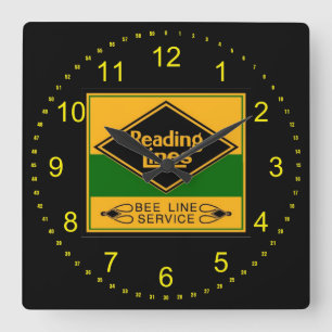 Reading Railroad Lines, Bee Line Service Wall Square Wall Clock