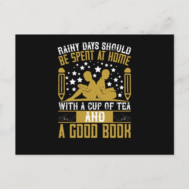 Reading - Rainy Days With A Good Book Postcard (Front)