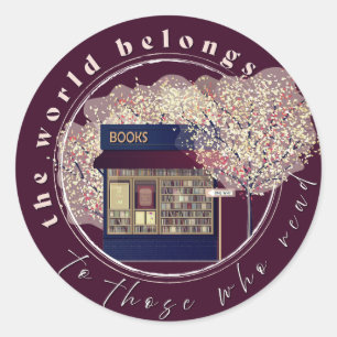 Reading, Reading Lovers, Librarian Book Club Books Classic Round Sticker