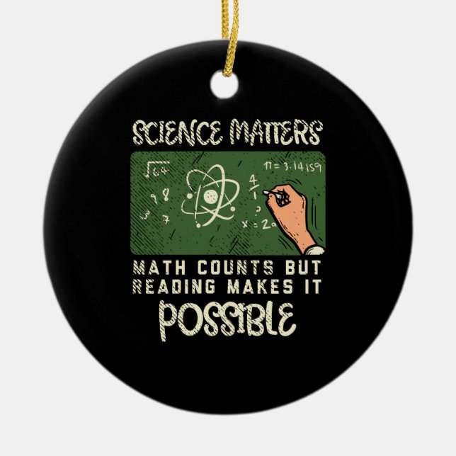 Reading - Reading Makes It Possible Ceramic Tree Decoration (Front)