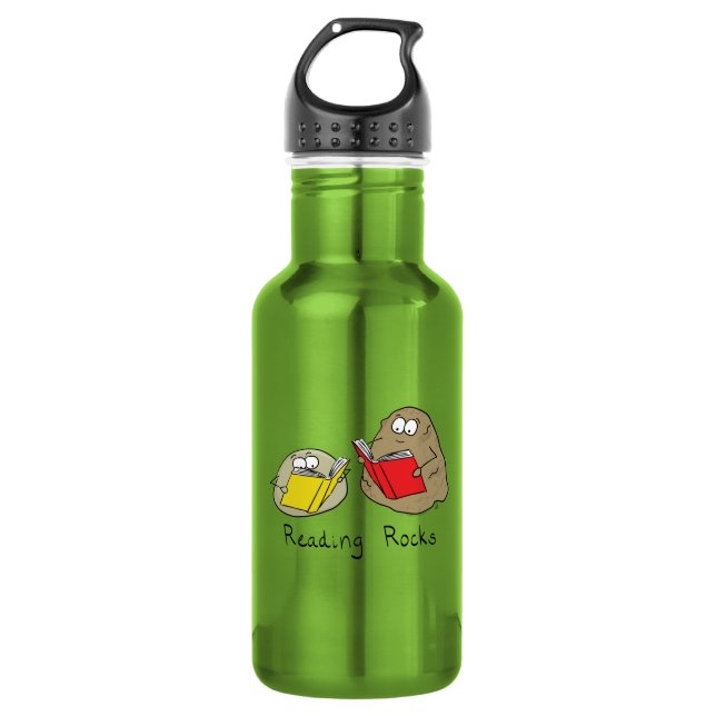 Reading Rocks Cute Kids Cartoon 532 Ml Water Bottle (Front)