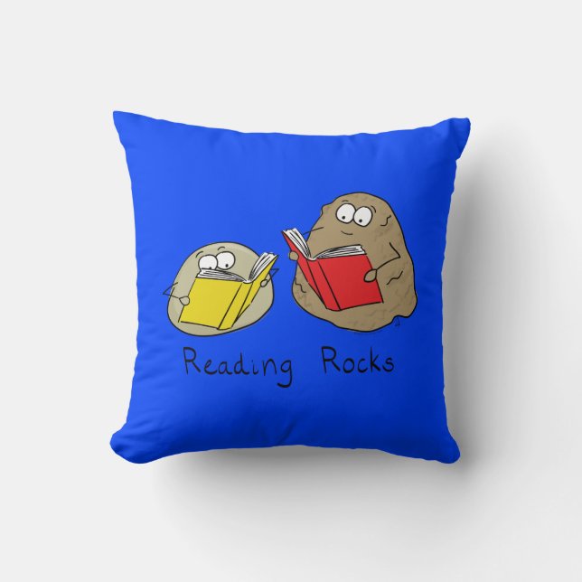 Reading Rocks Funny Book Pillow (Front)