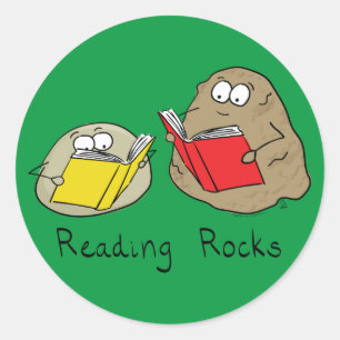 Reading Rocks Funny Book Stickers